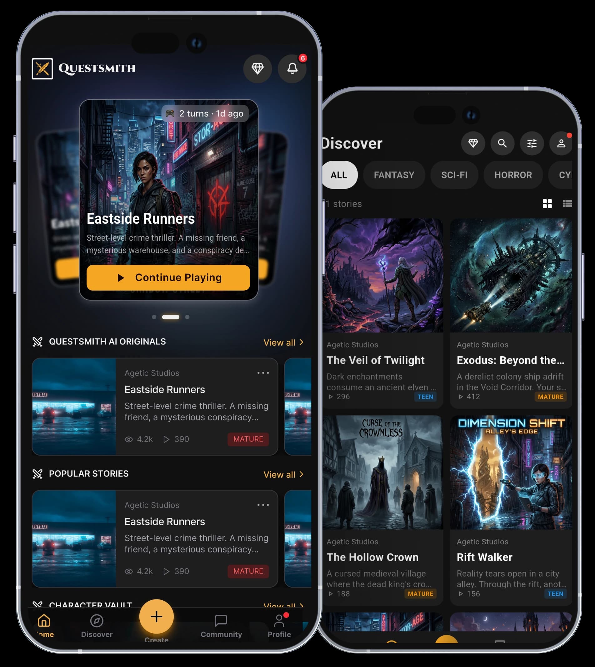 Questsmith app on mobile